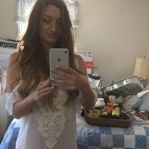 White Bohemian Embroidered Tunic Top